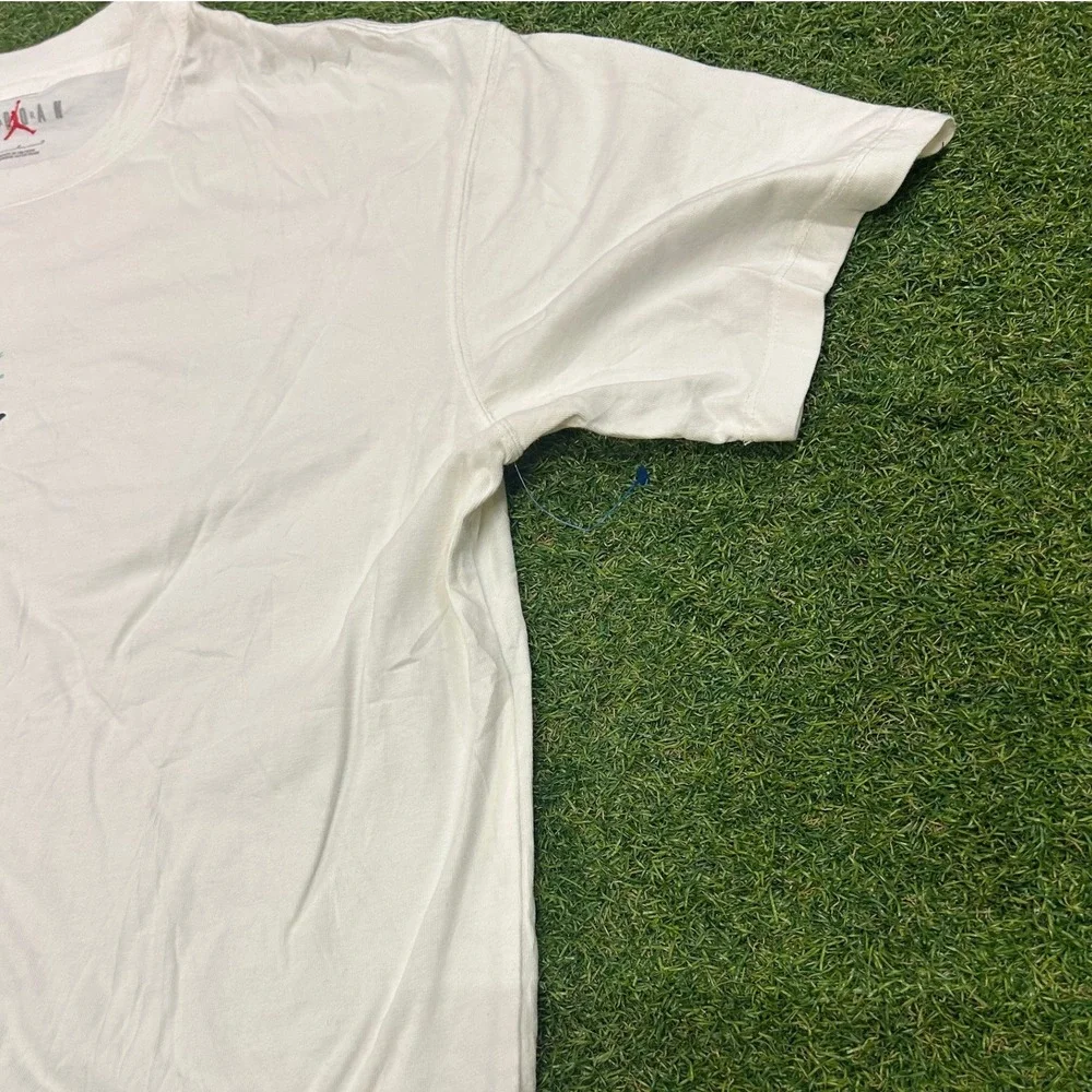 Jordan Flight Club T-Shirt Mens Large Off White Jumpman Logo Short Sleeve Tee